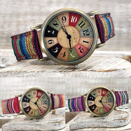 Regalo Perfecto-Relojes Con Patrón Multicolor Arcoíris